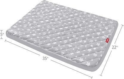 Dog Bed Covers Replacement Washable Pet Hair Easy to Remove, Waterproof Dog Bed Covers Noiseless Quilted, Pet Bed Cover Lovely Grey Star Print, Puppy Bed Cover 22x35 Inches, for Dog/Cat, Cover Only