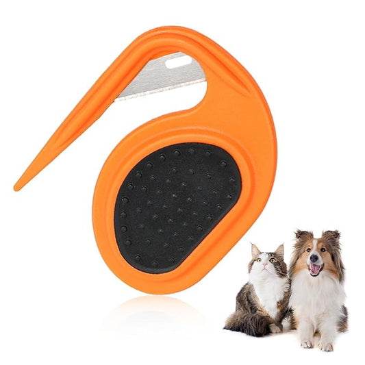 Orange Pet Knotting Comb for Cats, Grooming Combs De Knotting Comb for Removing Matted Hair, Detangling Knots for Dogs and Cats