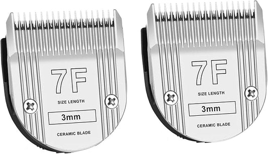 Detachable Pet Dog Grooming Clipper Ceramic Blade,Compatible with Whal Arco, Bravura, Chromado, Creativa, Figura & Motion - Pet, Dog & Horse Clippers,Size 7F Cut Length 1/8"(3mm)