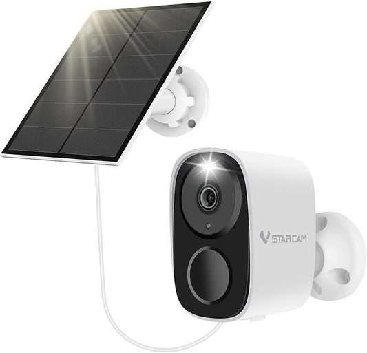 VSTARCAM Solar Security Camera Wireless Outdoor, 2K Camera with Color Night Vision, Solar Cameras for Outside Wireless, Battery Powered, Siren & Spotlight, Two-Way Audio, 2.4 GHz Wi-Fi, No Monthly Fee