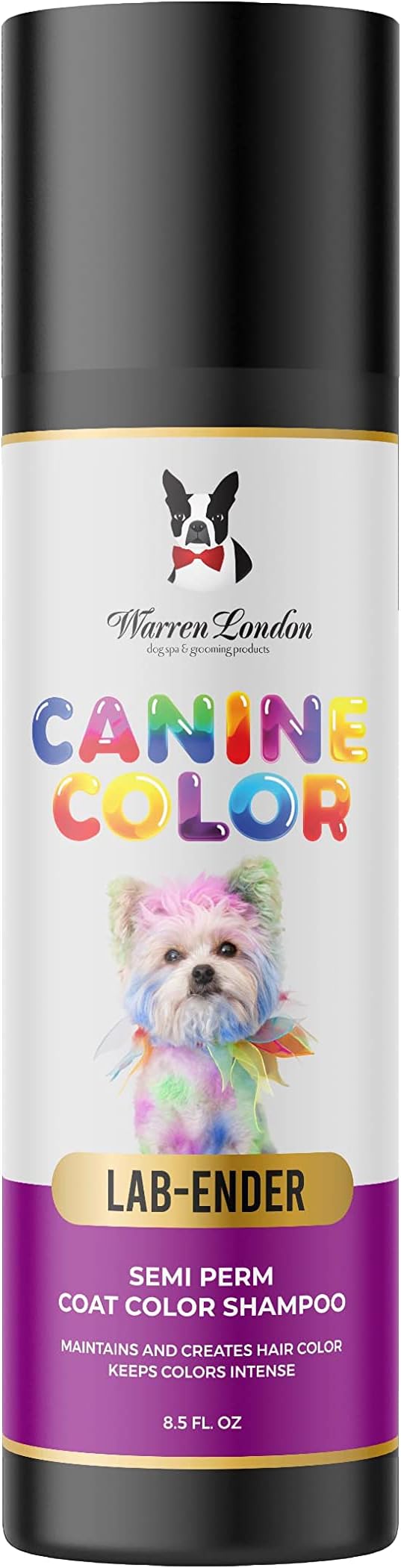Canine Color Semi Perm Coat Color Shampoo for Dogs by Warren London | A Longer Lasting Option to Dog Hair Dye Temporary Coloring | Wash-In Pet Safe Dye for Dogs, Horses, Rabbits! Lab-ender Dark Purple
