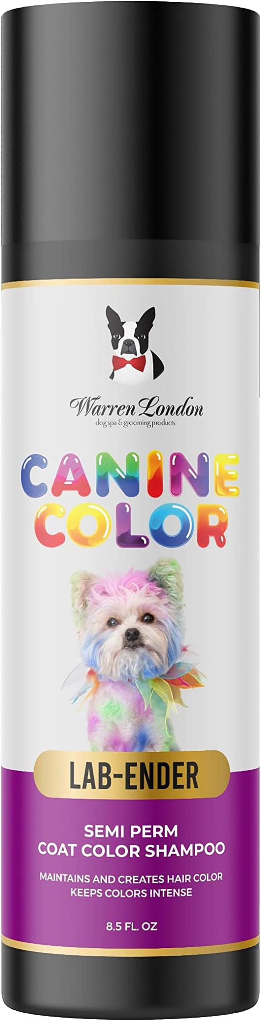Canine Color Semi Perm Coat Color Shampoo for Dogs by Warren London | A Longer Lasting Option to Dog Hair Dye Temporary Coloring | Wash-In Pet Safe Dye for Dogs, Horses, Rabbits! Lab-ender Dark Purple