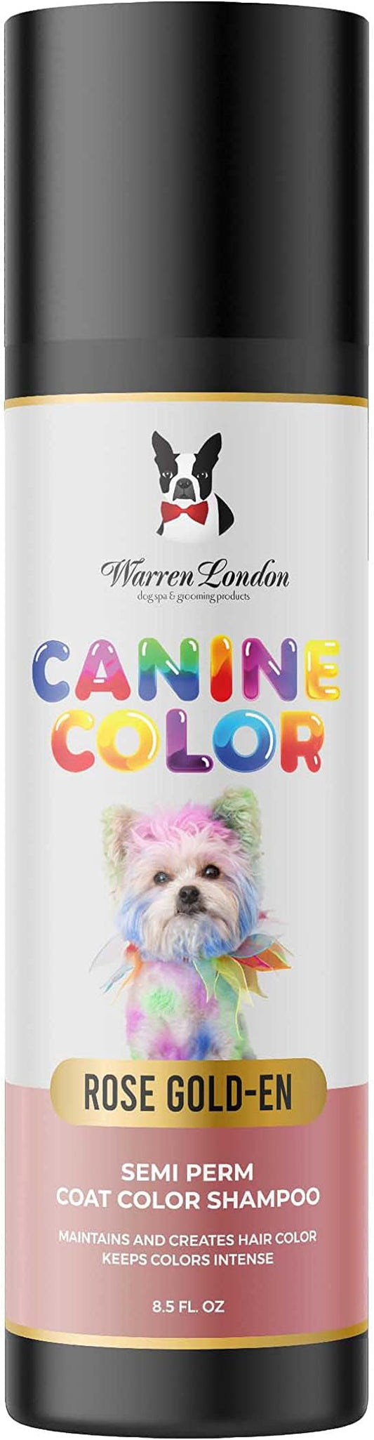 Canine Color Semi Perm Coat Color Shampoo for Dogs by Warren London | A Longer Lasting Option to Dog Hair Dye Temporary Coloring | Wash-in Pet Safe Dye for Dogs, Horses, Rabbits! Rose Gold-en