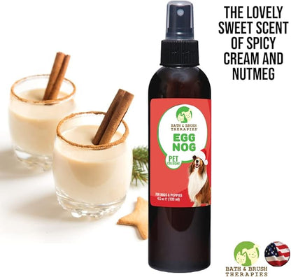 Bath & Brush Therapies® Pet Cologne Egg Nog For Dogs 4.5 oz | Long-Lasting Odor Eliminator | Paraben-Free | Biodegradable & Non-Toxic | Made in USA