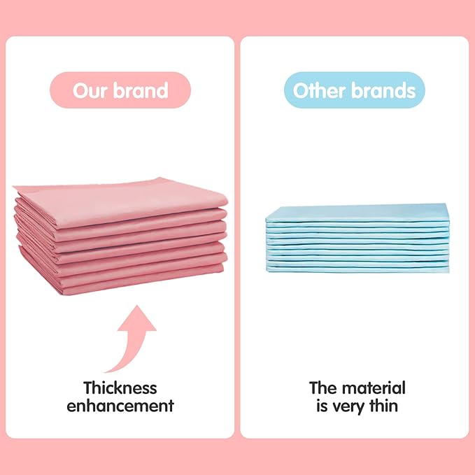 BinetGo Pink Disposable Pee Pads for Dogs, 50 Count 28” x 36” XX-Large Wee Wee Pads for Dogs Urine, Extra Absorbent Unscented Puppy Pads, Pet Training Pads for Dogs, Pink Doggy Pee Pads for Indoors