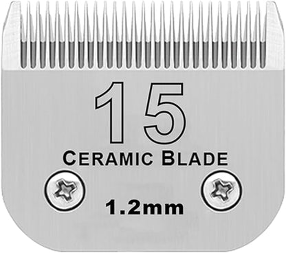 Detachable Pet Dog Grooming Clipper Ceramic Blades,Compatible with Size-15 Cut Length 3/64-Inch(1.2mm),Compatible with andis/Oster A5/Wahl KM10 Series Clippers
