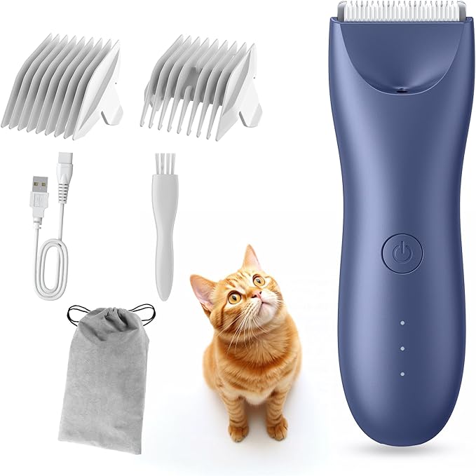 Dog Clippers Pet Grooming Kit, Low Noise Dog Hair Trimmer for Grooming Cordless Pet Shaver with LED Light for Dogs Cats Animals