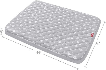 Dog Bed Covers Replacement Washable Pet Hair Easy to Remove, Waterproof Dog Bed Covers Noiseless Quilted, Pet Bed Cover Lovely Grey Star Print, Puppy Bed Cover 32x44 Inches, for Dog/ Cat, Cover Only