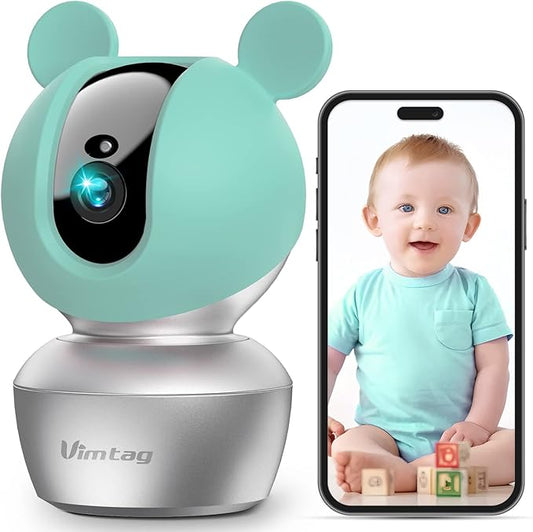 VIMTAG Indoor Camera 4K, Pet Camera with Speaker Pan-Tilt 360°, Cameras for Home Security Pet Baby Dog w/Motion Tracking Night Vision Phone App, 2-Way Audio, 24/7 SD & Cloud Storage,Work with Alexa