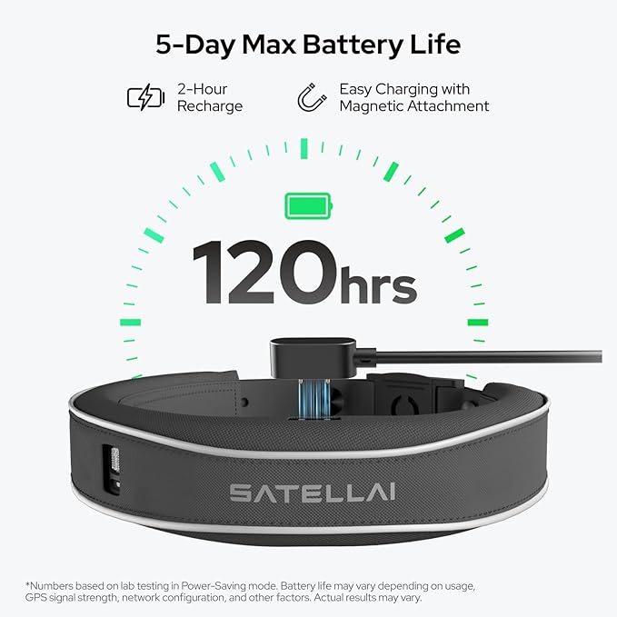 SATELLAI Dog Wireless Fences, Pink The Most Advanced GPS Dog Collar with AI Analysis, Precise Positioning, 5-Day Battery, and IP68 Waterproof, Flexible Virtual Fencing for Medium & Large Dogs