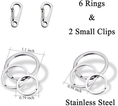 IVIA Dog Tag Clips / 2 Pack/Multiple Size 304 Stainless Steel Quick Clip with Rings/Easy Change Dog Cat ID Tag Holder for Small pet Collars and Harnesses.(2 Small Silver)