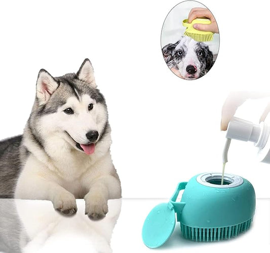 Shampoo Cat Dog Sink Brush Washing Soap and Shampoo for Long Short Haired Dogs Cats Shower Pet Grooming Bath Soft Silicone Bristle Massage Brush OZE-50 (Pink, Standart)