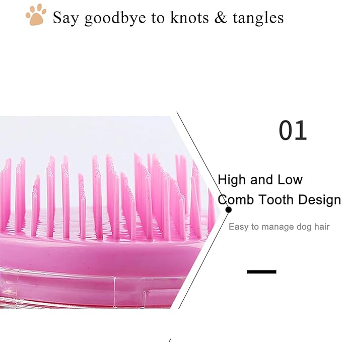 Soft Dog Brush for Small Dogs | Gentle Puppy Brush for Yorkies, Shih Tzus, Maltipoos & Maltese | Pet Hair Removal Brush with Soft Bristles | Dog Brush for Shedding (Pink Apple)
