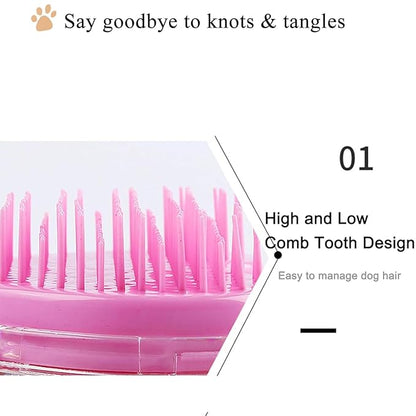 Soft Dog Brush for Small Dogs | Gentle Puppy Brush for Yorkies, Shih Tzus, Maltipoos & Maltese | Pet Hair Removal Brush with Soft Bristles | Dog Brush for Shedding (Pink Apple)