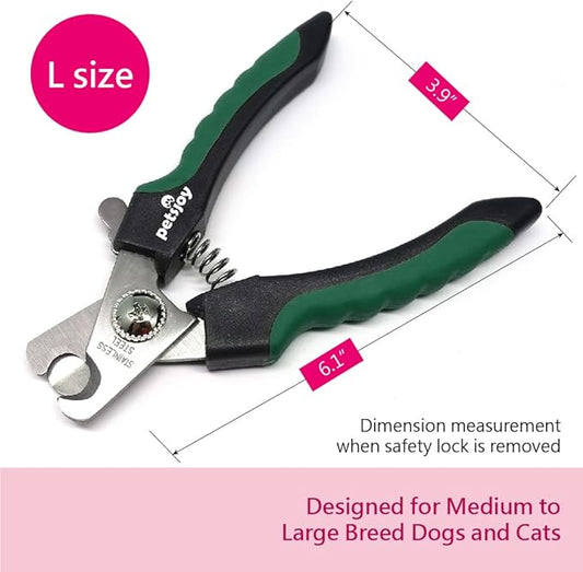 PetsJoy Pet Nail Trimmers Dog Clippers, Size: L, Suitable for Medium and Large Dog, Toenail Trimmer with Razor Sharp Stainless Steel Blades and Anti-Slip Handle