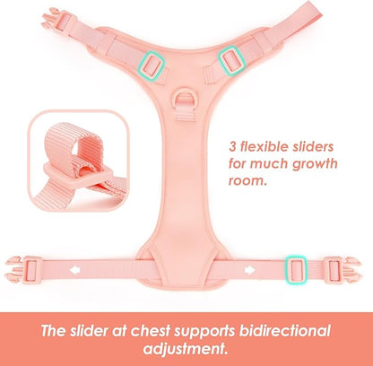 No Pull Dog Harness, Puppy Vest with Front Clip for Small Medium Large Sized Dog(Light Pink,XS)