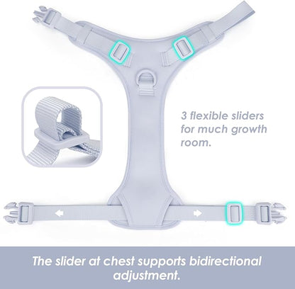 No Pull Dog Harness, Puppy Vest with Front Clip for Small Medium Large Sized Dog(Light Blue,L)