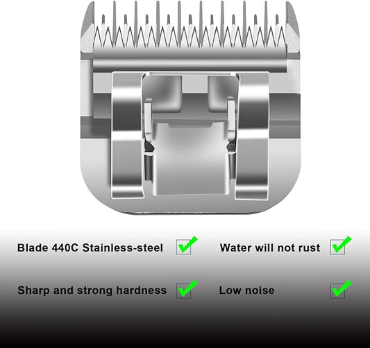 4 Skip Tooth Detachable Pet Dog Grooming Steel Blades,Compatible with Andis,Oster A5,Wahl KM10 Series Clippers,Cut Length 3/8-Inch (9.5mm)，1 Pack