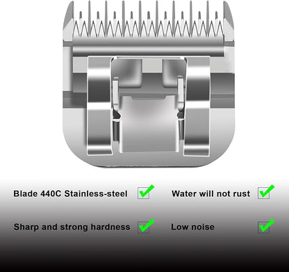 7 Skip Tooth Detachable Pet Dog Grooming Steel Blades,Compatible with Andis,Oster A5,Wahl KM10 Series Clippers,Cut Length 1/8-Inch (3.2mm) ，2 Pack