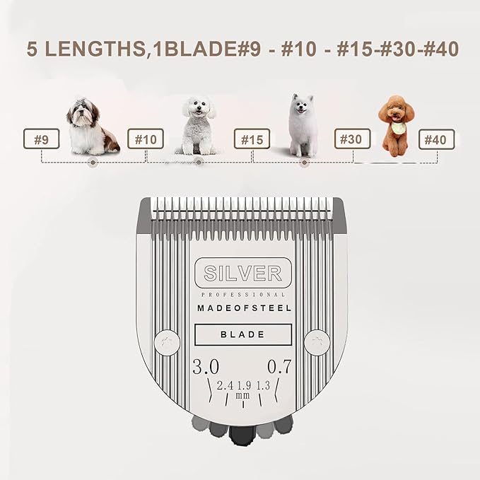 5 in 1 Replacement Blades Compatible with WAHL Bravura .Chromado，Creativa，Figura Dog Clippers for Dogs Grooming（2 Packs