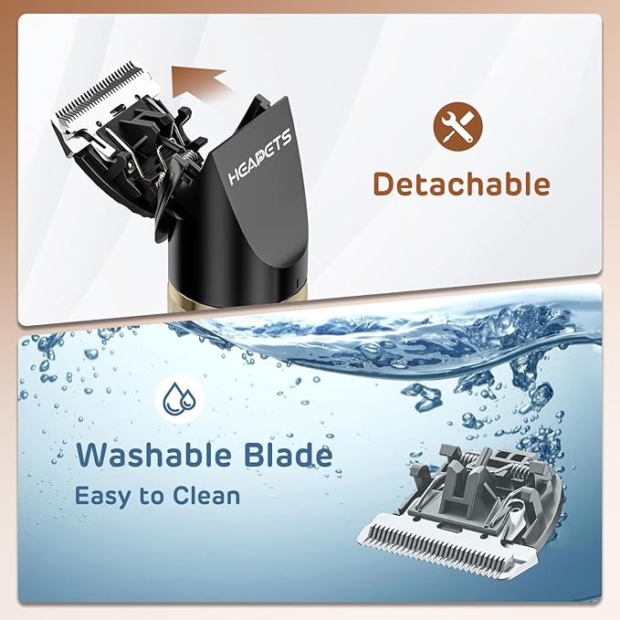 Dog Clippers for Grooming, Low Noise, Electric Quiet, Adjustable Clipper Comb, Rechargeable Cordless Dog Hair Clippers for Dogs Cats Pets, Black