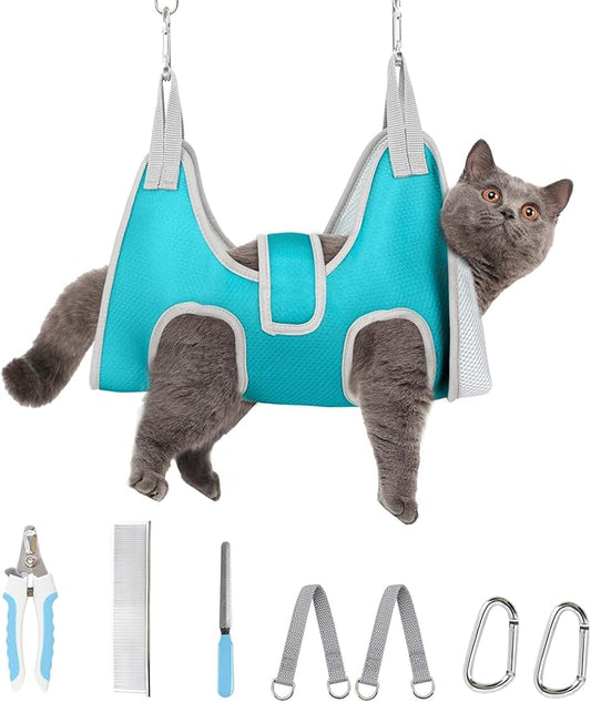 Supet Dog Grooming Hammock Harness, Relaxation Sling for Nail Trimming with Thick Fabric Back Support, Helper Dog Hammock for Nail Trimming Clipping
