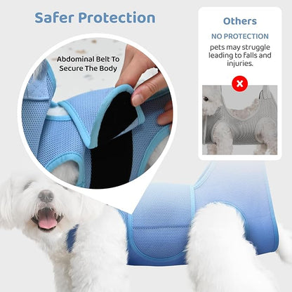 Upgraded Dog Grooming Hammock with Tension Rods, Small Pet Hanging Harness, Dog Sling for Nail Trimming with Pet Nail Clippers, Nail Trimmers -M