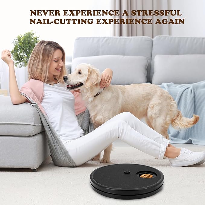 Dog Nail Scratch Board - 3 in 1 Rotatable Round Dog Scratch Pad with Treats Compartment, Stress-Free Scratch Pad Dog Nail File, Dog Scratch Board for Nails (Green), Large