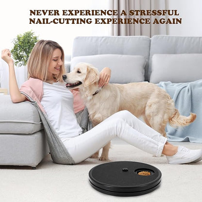 Dog Nail Scratch Board - 3 in 1 Rotatable Round Dog Scratch Pad with Treats Compartment, Stress-Free Scratch Pad Dog Nail File, Dog Scratch Board for Nails (Green), Large