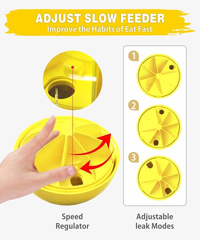 Interactive Dog Treat Toy, Mental Stimulation and Enrichment, Yellow