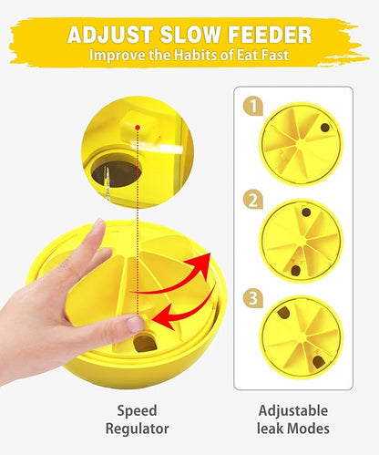 Interactive Dog Treat Toy, Mental Stimulation and Enrichment, Yellow