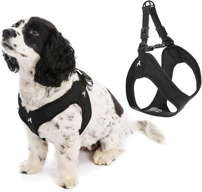 Gooby Escape Free Easy Fit Harness - Black, Small - No Pull Step-in Patented Dog Harness with Quick Release Buckle for Small to Medium Dogs