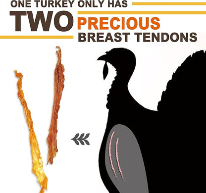 Gootoe Soft Turkey Tendon Stirip with Pumpkin 3oz, Chewy Snack, USA-Sourced Turkey Tendon, Premium Training Chews, Hypoallergenic, Reseal Value Bags, Ideal for Small & Senior Dogs