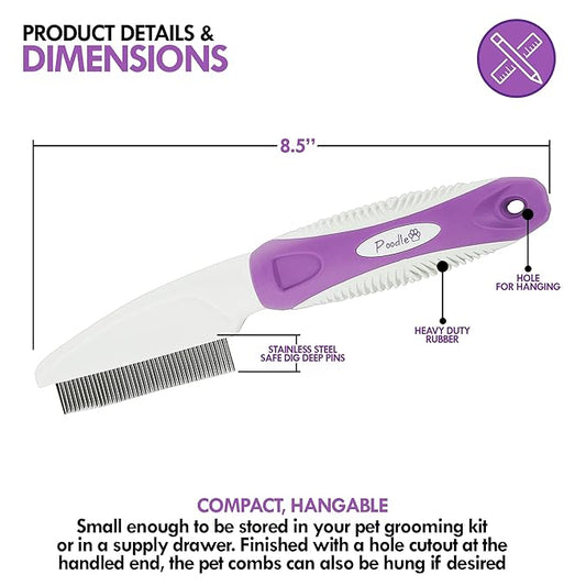 Pet Comb for your Dogs,Cats,Poodles Hair- Rotatable Pins, Easy to Use, Slip Proof- Best Comb for Dog Grooming