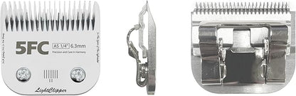 Detachable Ultra Edge Dog Clipper Blade - Constructed of Carbonized Steel, Resists Heat and Rust with Long-Lasting Sharp Edges - A5 Series (5FC: 1/4" (6.3MM))