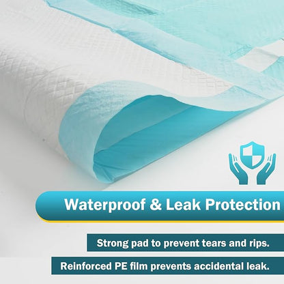Bed Pads with Adhesive Strip 30"x36" Thicken Elderly Adults Incontinence Underpads Disposable,Heavy Duty Absorbent Chucks Waterproof,XL Extra Large Puppy Pee Training Pad[10 Pads]