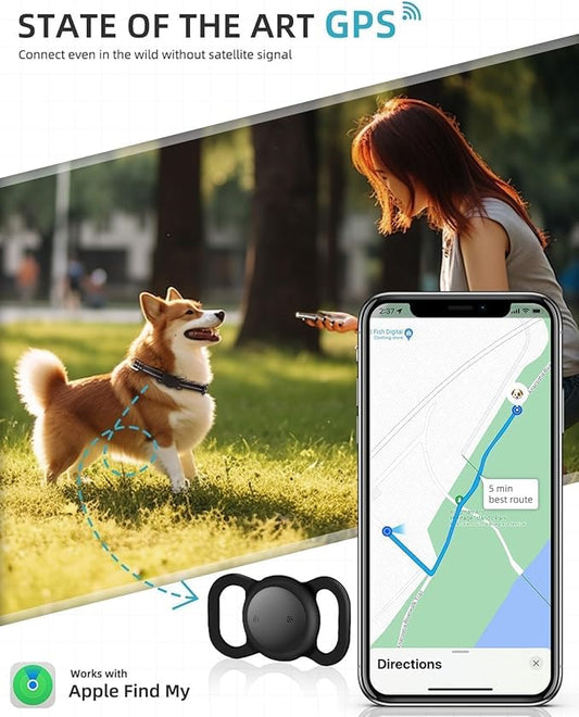 VB GPS Tracker for Dogs (1 Pack), Mini GPS Cat Tracker, Smart Pet Activity Tracker (iOS Only), No Monthly Fee, Compatible with Apple Find My, Anti-Lost, Finder Tag for Vehicles/Pets/Kids/Items
