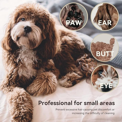 Dog Paw Trimmer, Dog Clippers, Cordless Cat and Small Dogs Clipper, Low Noise Electric Mini Pet Grooming Clippers for Trimming The Hair Around Face, Paw Pads, Eyes, Ears, Rump