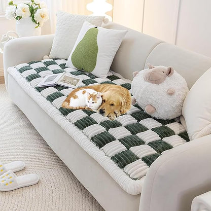 Pet Couch Cover, Couch Cover for Dogs Washable,Durable Pet Couch Covers for Sofa,Pet Friendly Sofa Protector, Large Dog Furniture Shield, Easy Clean Dog Couch Cover(27.6X82.7In,Green)