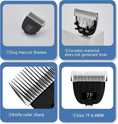 Replacement Blade for nebot P1 Pro Pet Grooming Kit & Vacuum,Size-7F Cut Length 1/8"(3.2mm),Made of Ceramic Blade & Stainless Steel Blade