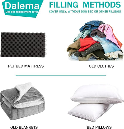 Dog Bed Cover 54Lx44Wx4H Inch.Waterproof Heavy Duty Durable Oxford Dog Bed Replacement Covers with Zipper.Washable Removable Pet Bed Mattress Protector Cover.Black,Cover Only.
