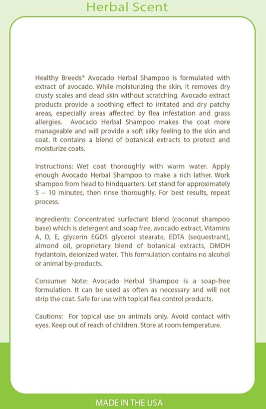 Healthy Breeds Cocker Spaniel Avocado Herbal Dog Shampoo 16 oz (Pack of 2)