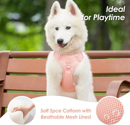 No Pull Dog Harness, Puppy Vest with Front Clip for Small Medium Large Sized Dog(Light Pink,XS)