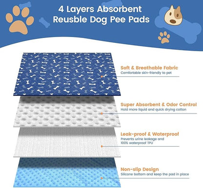 Puppypad.com Pee Pad, Washable Puppypad with Pheromones, Reusable Puppypad Brand Puppy Pad Mats- The Last Pee Pad You'll Get, Leak-Proof Pet Training Rug for Dogs Indoor Use (D, S(16×24in))