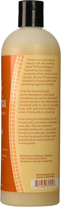 Ikaria Pet Shampoo, 16-Ounce, Refresh (Pack of 2)