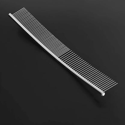 EVTSCAN Pet Grooming Comb Dogs Curved Comb Stainless Steel Pet Grooming Opening Knot Comb Hairs Removal Brush Poodle Grooming Deshedding Tool(1PCS)