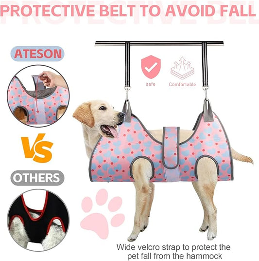 Dog Grooming Hammock for Medium/Large Dogs with Nail Clippers/Nail Trimmers, Dog Grooming Harness for Nail Trimming, Pet Grooming Sling Helper