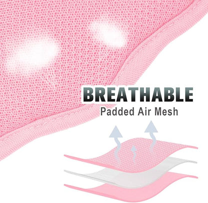 BARKBAY No Pull Dog Harness Large Reflective Dog Harness with Front Clip and Easy Control Handle for Walking Training Running with ID tag Pocket(Baby Pink,XS)