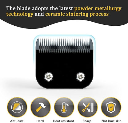 30 Detachable Dog Grooming Clipper Replacement Blades,Compatible with Andis Cut Length 1/50"(0.5mm),Compatible with Oster A5, Wahl KM Series Clippers, Made of Ceramic & Stainless Steel Blade