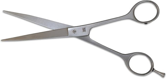 Mars Professional Stainless Steel Curved Scissors Shears, Nickel Finish,7" Length